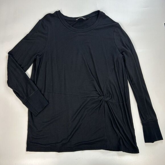 Athleta Nirvana Twist Front Sweatshirt Womens XL Black Lightweight Stretch - Picture 1 of 7